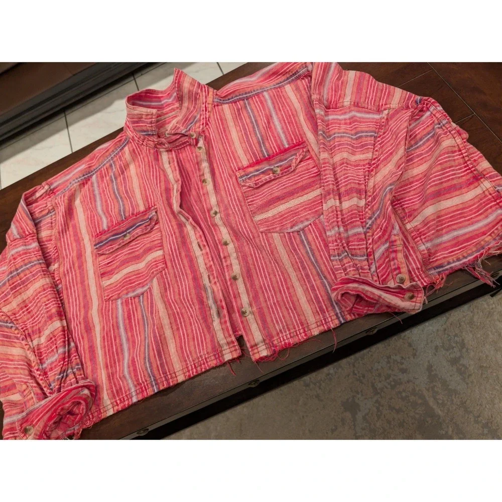 We The Free By Free People All Good Striped Shirt Woman's